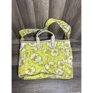 JUICY COUTURE DIAMOND STUDDED YELLOW FLORAL TOTE BAG BEACH SUMMER Y2K Vibrant